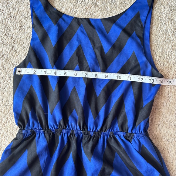 Everly Women's Black & Blue Chevron A Line Dress - SIZE SMALL - Picture 6 of 8